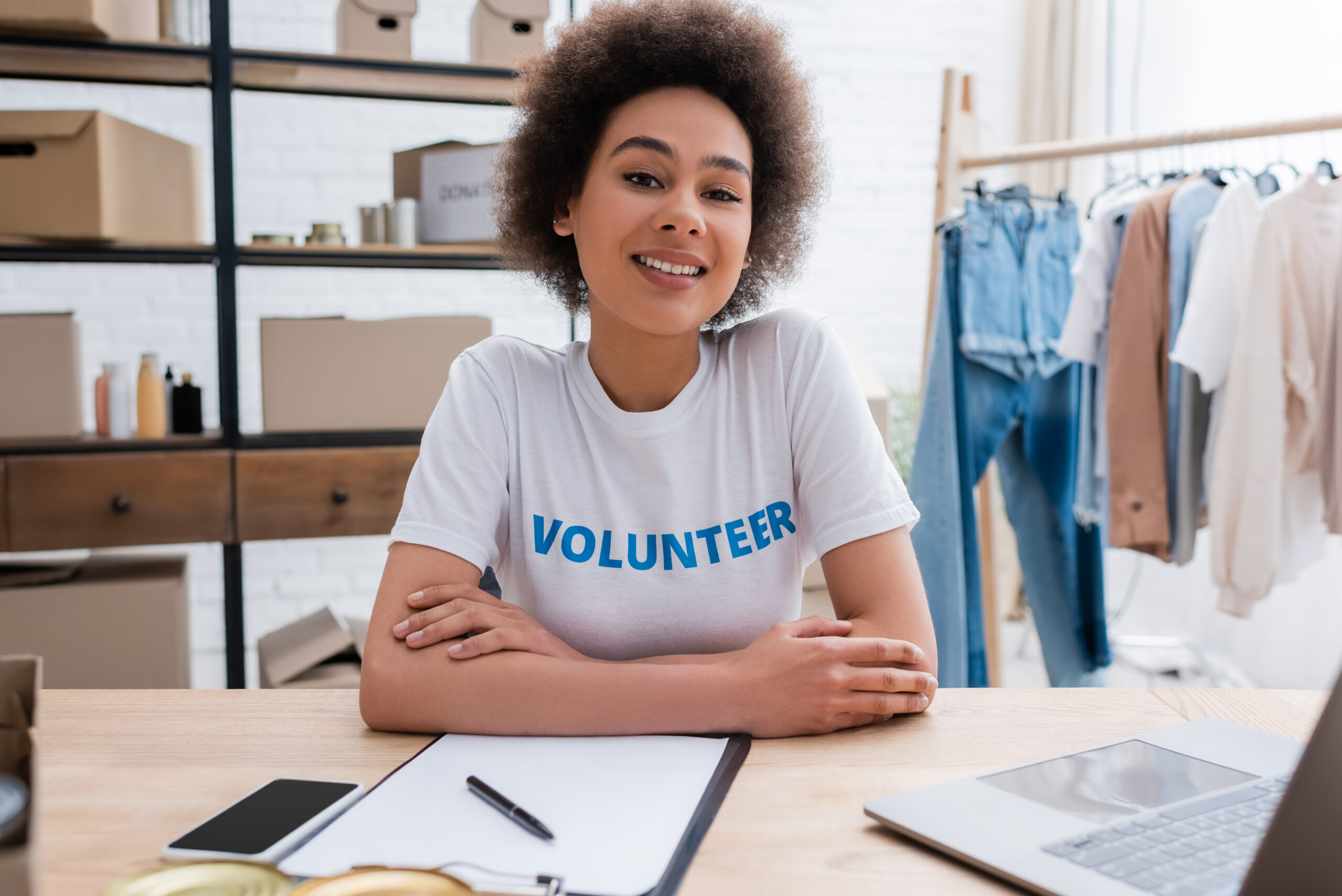 volunteer sitting