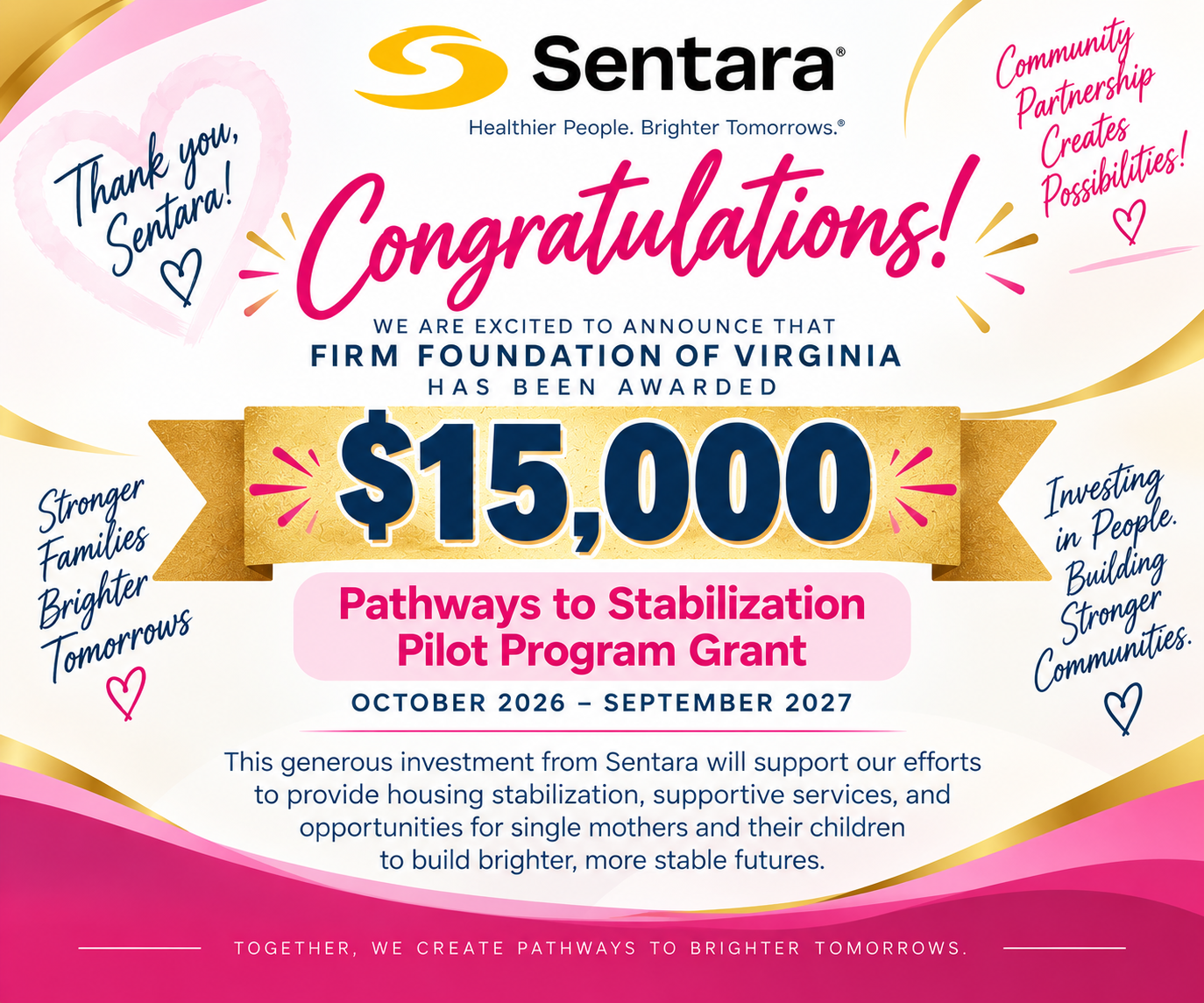 Firm Foundation of Virginia Sentara Grant Announcement